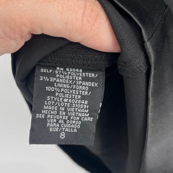 NW Collection Satin Rosette Dress 8 Holiday Old Money Monochrome Audry Hepburn - Picture 9 of 9